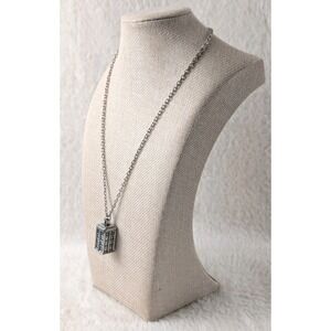 Police Box Doctor Who Necklace Chain Telephone Box‎ Silver-Colored Pendant